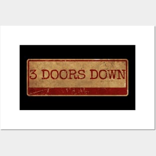 Aliska text red gold retro 3 Doors Down Posters and Art